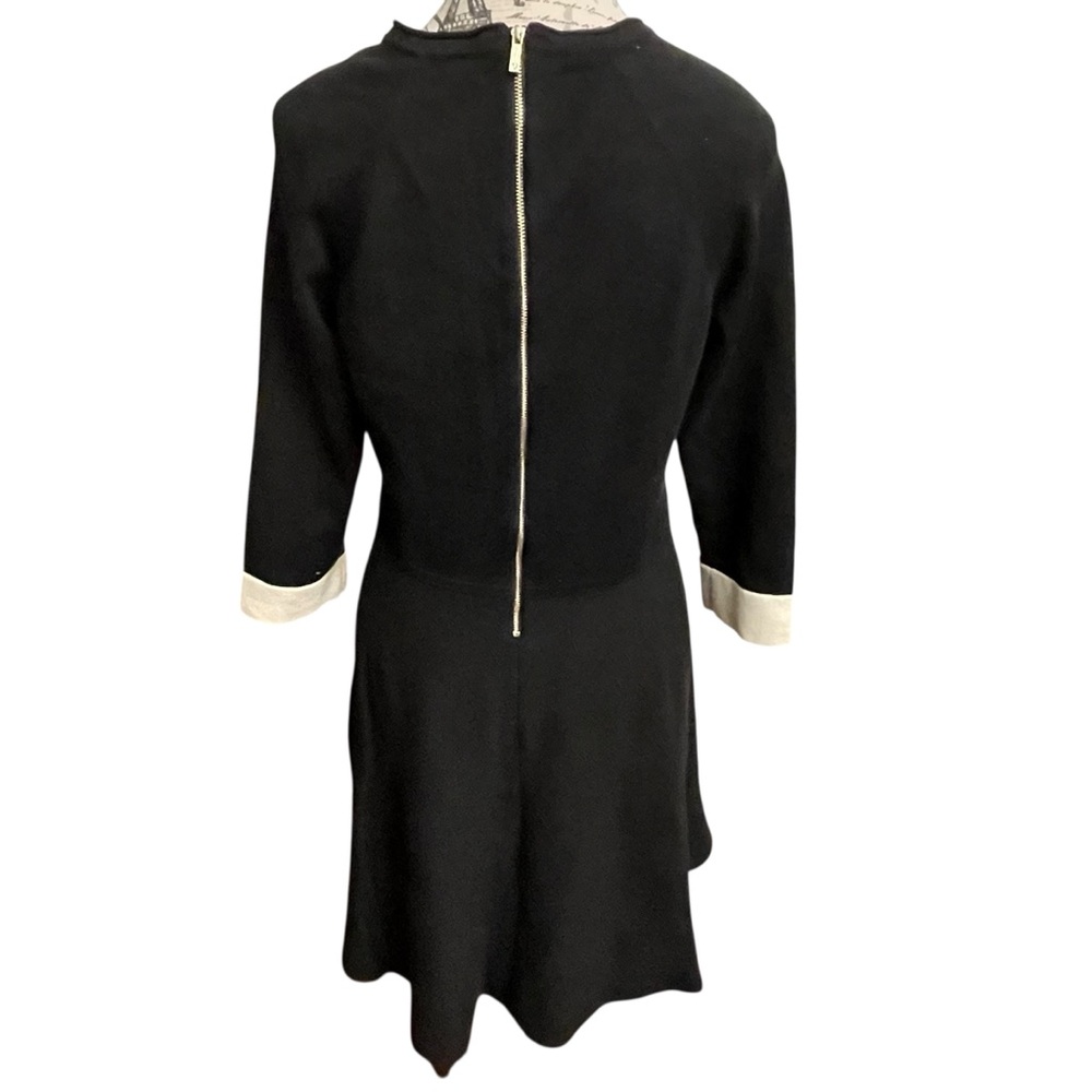 Vince Camuto Black Dress with Cream Cuffs - Picture 3 of 8